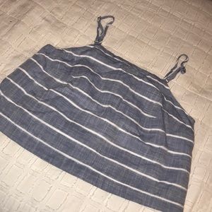 Striped tank top with adjustable straps